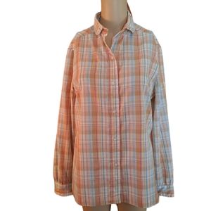 Ship n Shore multicolored plaid long sleeve button down shirt